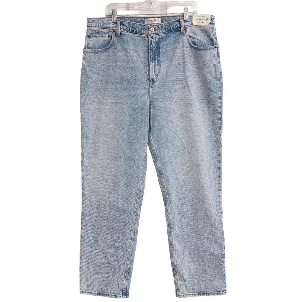 NWT Abercrombie And Fitch Womens Jeans Ultra High Rise 90s‎ Straight Jean 34/18R